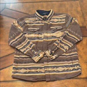 Roark Roscoe Jaquard Flannel Striped Shirt in Yellow and Blue